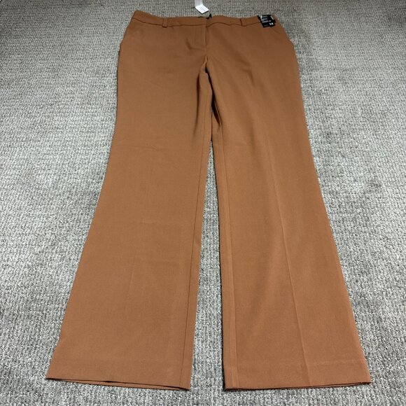 New York & Company Pants Brown Modern Fit Straight Leg Women’s Size 14 NWT - Picture 1 of 12